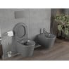 Mexen Rico Rimless toilet bowl with a slim soft close toilet seat, Thermosetting polymer, Dark grey matt - 30724071