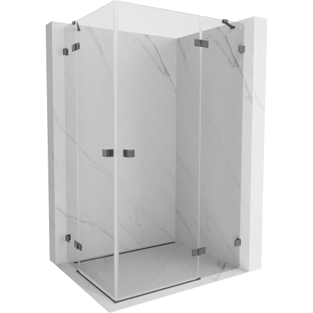 Mexen Lunar Duo right hinged shower cabin 85 x 75 cm, transparent, brushed gun gray - 834-085P-075L-66-00