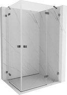Mexen Lunar Duo shower cabin with right hinged door 100 x 75 cm, transparent, brushed gun gray - 834-100P-075L-66-00