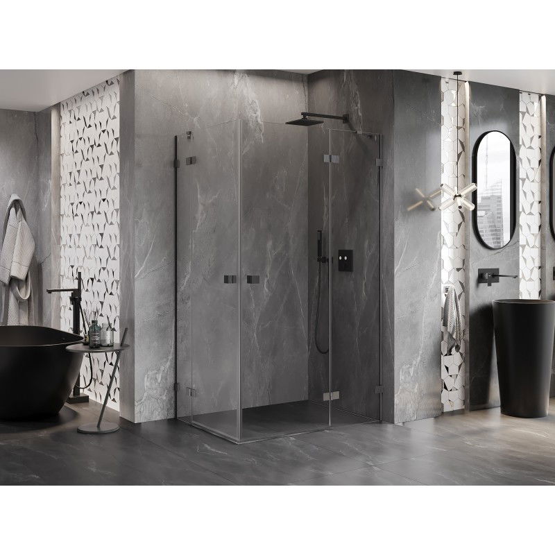Mexen Lunar Duo Shower Cabin Right Hinged 105 x 85 cm, Transparent, Gun Gray Brushed - 834-105P-085L-66-00