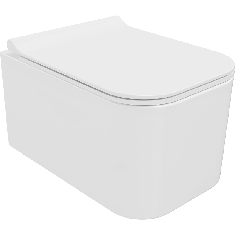 Mexen Elis Rimless WC Bowl with Soft-Close Slim Seat, Duroplast, Glossy White - 30910700