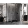 Mexen Lunar Duo Right-Swing Shower Enclosure 115 x 85 cm, Transparent, Brushed Gun Gray - 834-115P-085L-66-00
