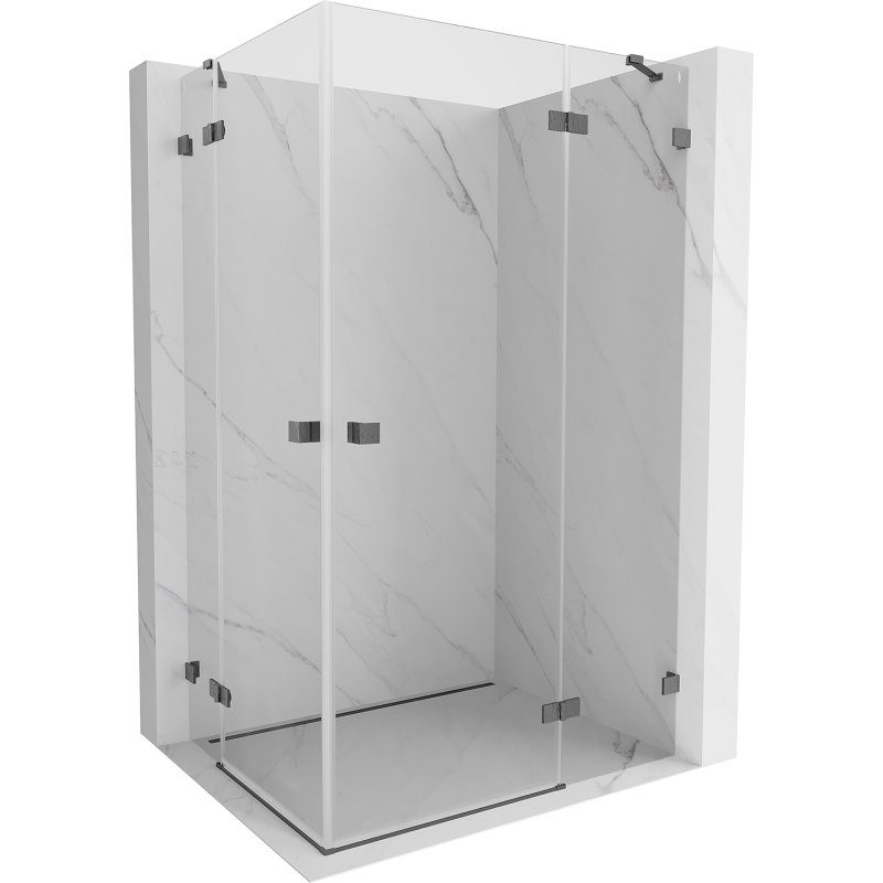 Mexen Lunar Duo shower cabin with right hinged door 115 x 90 cm, transparent, brushed gun gray - 834-115P-090L-66-00