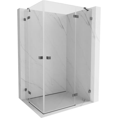Mexen Lunar Duo Shower Enclosure Hinged Right 115 x 95 cm, Transparent, Brushed Gun Gray - 834-115P-095L-66-00