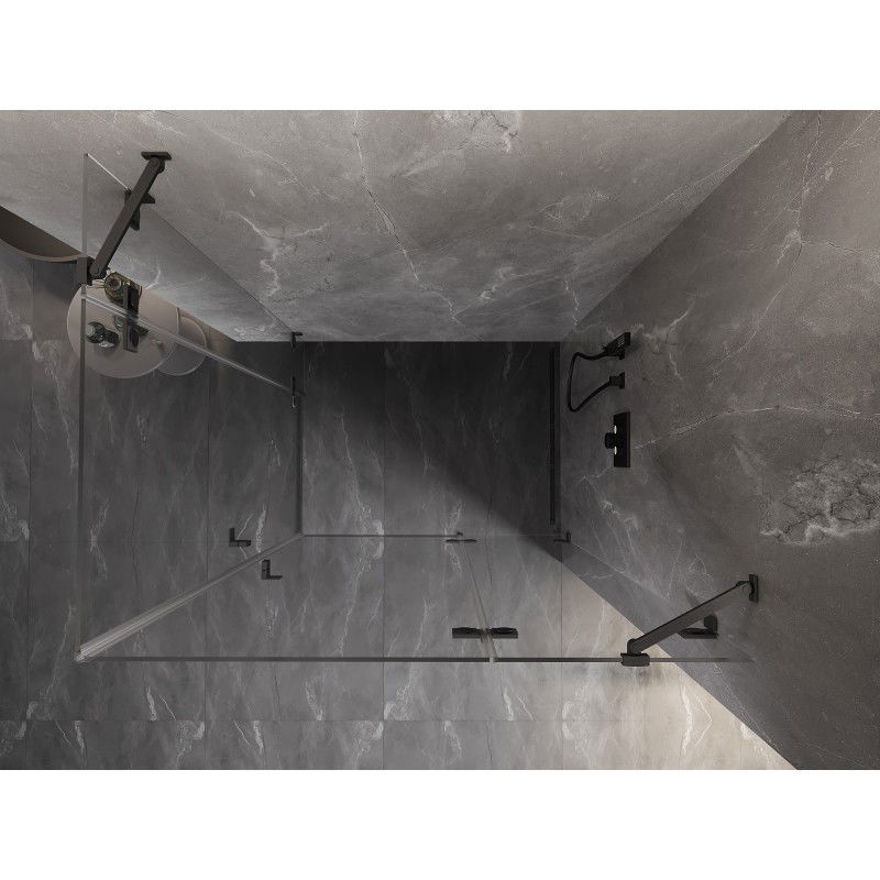 Mexen Lunar Duo Pivot Shower Enclosure Right 120 x 75 cm, Transparent, Brushed Gun Gray - 834-120P-075L-66-00