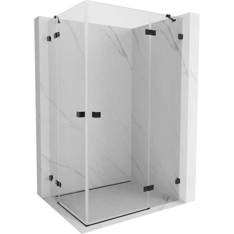 Mexen Lunar Duo shower enclosure hinged right 95 x 75 cm, transparent, black - 834-095P-075L-70-00