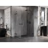 Mexen Lunar Duo right hinged shower cabin 100 x 75 cm, transparent, black - 834-100P-075L-70-00