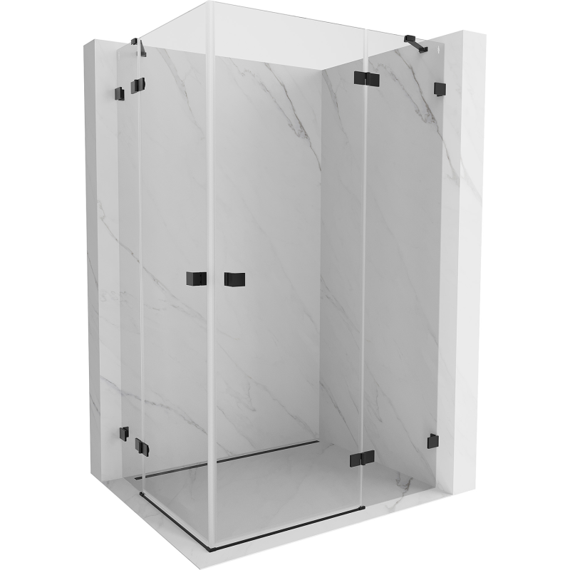 Mexen Lunar Duo right hinged shower cabin 100 x 75 cm, transparent, black - 834-100P-075L-70-00