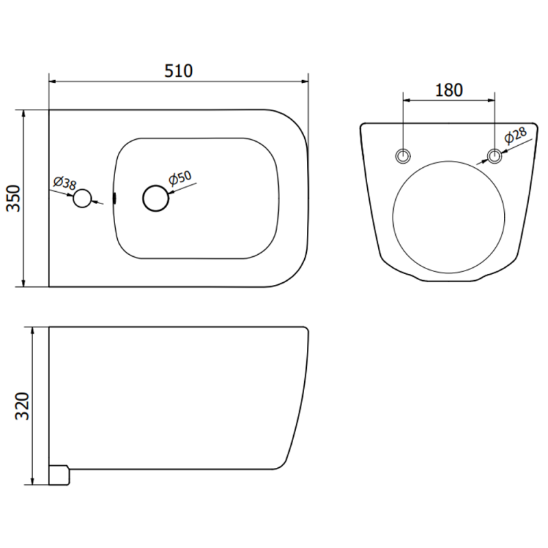 Mexen Stella wall-mounted bidet, white - 35685100