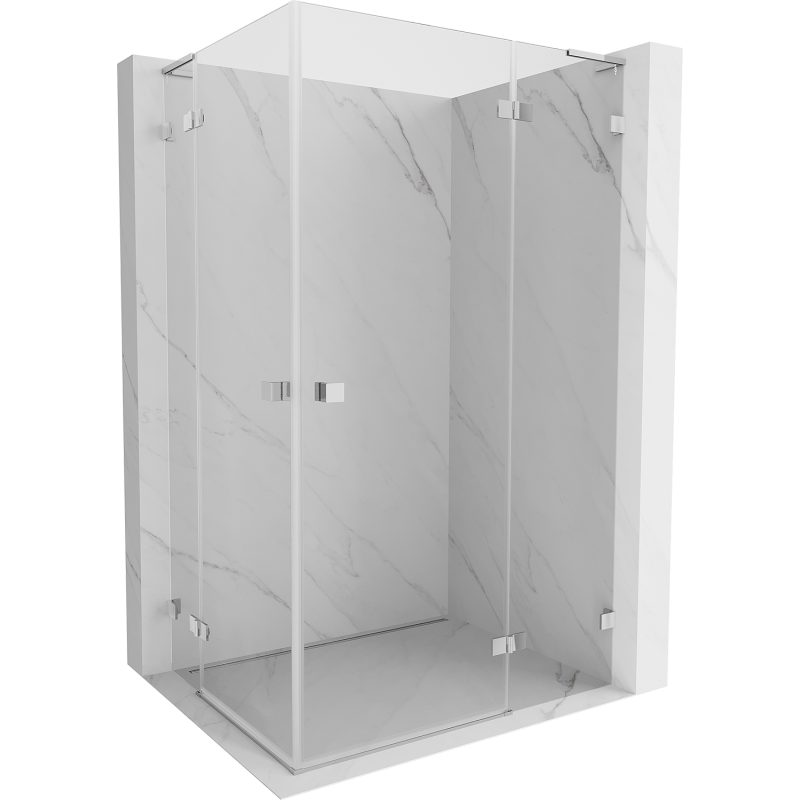 Mexen Lunar L Duo shower cabin with right pivot door 85 x 70 cm, transparent, chrome - 834L-085P-070L-01-00