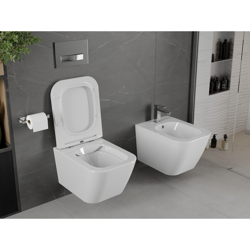 Mexen Madox Rimless WC Bowl with Soft-Close Slim Seat, Duroplast, Glossy White - 30154000