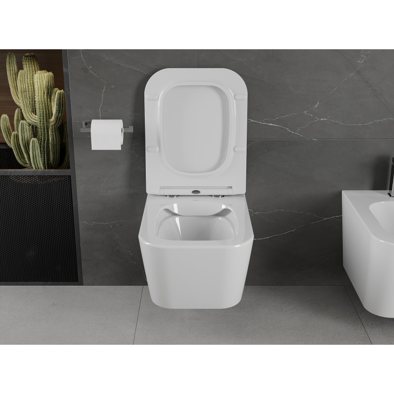 Mexen Madox Rimless WC Bowl with Soft-Close Slim Seat, Duroplast, Glossy White - 30154000