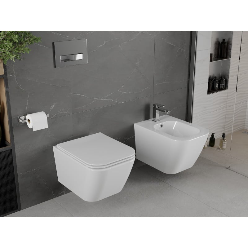 Mexen Madox Rimless WC Bowl with Slim Soft-Close Seat, Duroplast, White Gloss - 30154000