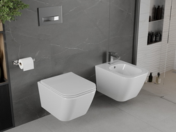 Mexen Madox Rimless toilet bowl with a slim soft close toilet seat, duroplast, white - 30154000