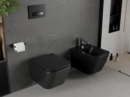 Mexen Madox Rimless toilet bowl with slim soft-close seat, duroplast, matte black - 30154070