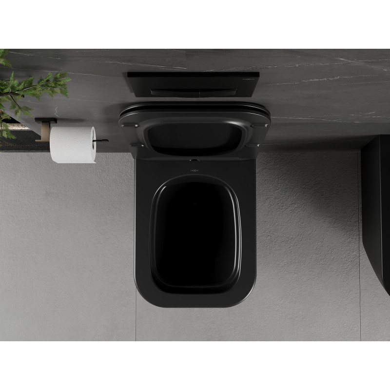 Mexen Madox Rimless toilet bowl with slim soft-close seat, duroplast, matte black - 30154070