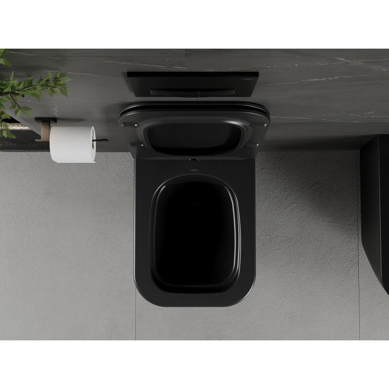 Mexen Madox Rimless WC bowl with slim, soft-close duroplast seat, matte black - 30154070