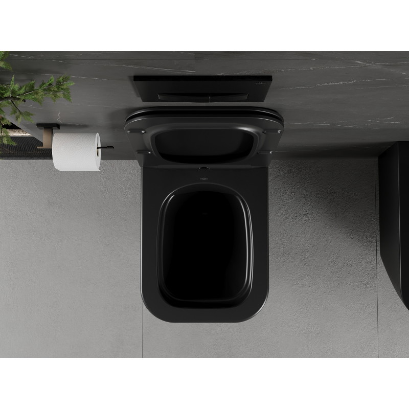 Mexen Madox Rimless WC bowl with soft-closing slim seat, duroplast, matte black - 30154070
