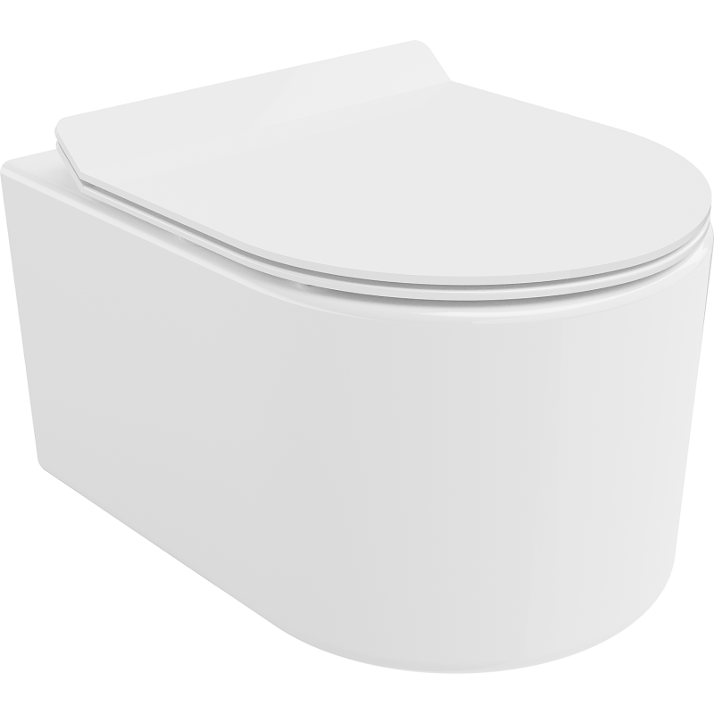 Mexen Sofia Rimless WC Bowl with Soft Close Slim Seat, Duroplast, White Gloss - 30540100