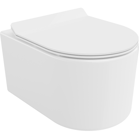 Mexen Sofia Rimless toilet bowl with a slim soft close toilet seat, Thermosetting polymer, White - 30540100