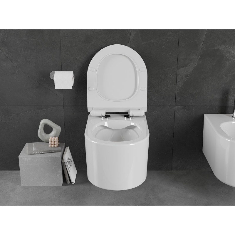 Mexen Sofia Rimless WC Bowl with Soft-Close Slim Seat, Duroplast, Glossy White - 30540100