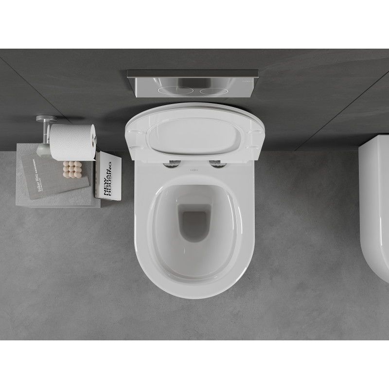 Mexen Sofia Rimless WC Bowl with Soft Close Slim Seat, Duroplast, White Gloss - 30540100