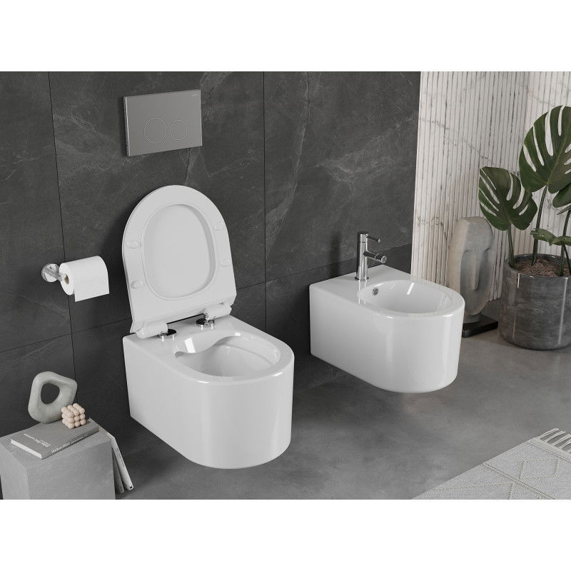 Mexen Sofia Rimless WC Bowl with Soft Close Slim Seat, Duroplast, White Gloss - 30540100