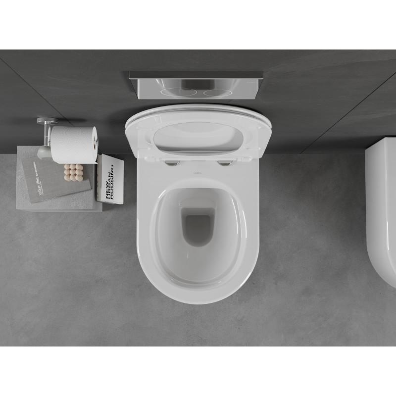 Mexen Sofia Rimless WC Bowl with Slim Soft-Close Seat, Duroplast, Glossy White - 30540300