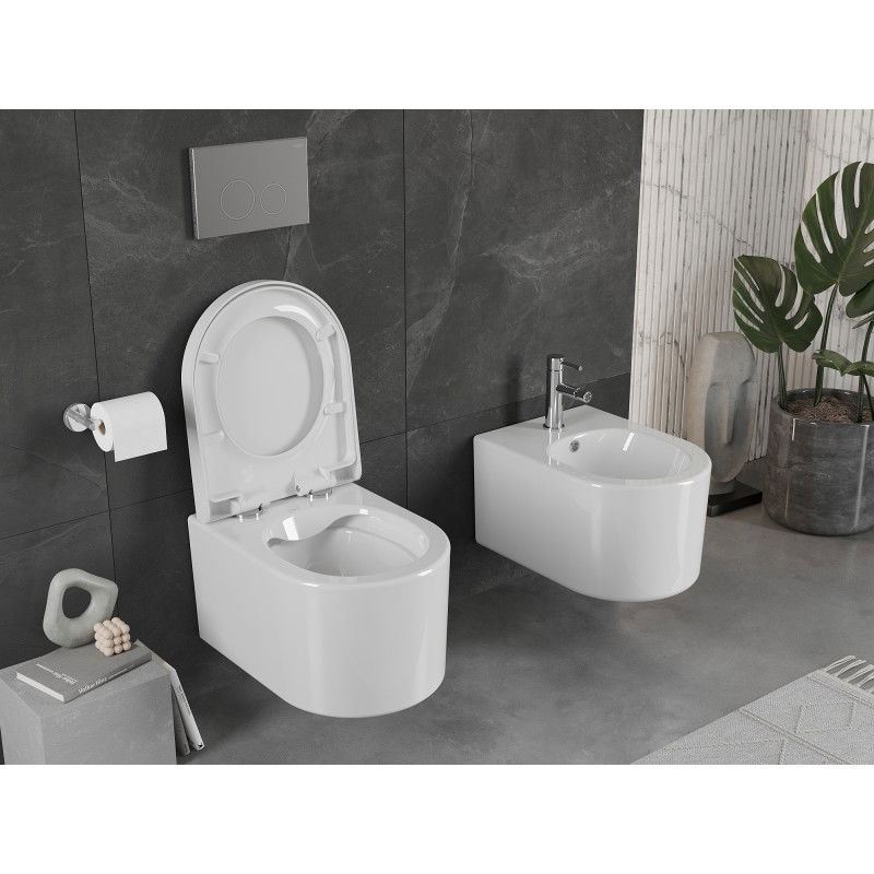 Mexen Sofia Rimless WC Bowl with Soft-Close Hard Seat, Duroplast, Glossy White - 30540200