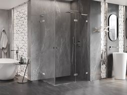 Mexen Lunar L Duo Right Swing Shower Cabin 115 x 70 cm, Transparent, Chrome - 834L-115P-070L-01-00