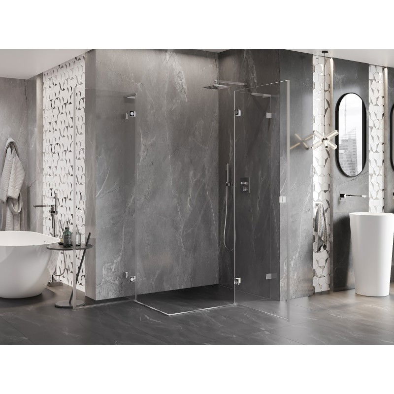 Mexen Lunar L Duo Right-Swing Shower Cabin 115 x 90 cm, Transparent, Chrome - 834L-115P-090L-01-00