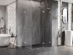 Mexen Lunar L Duo shower enclosure right hinged 120 x 110 cm, transparent, chrome - 834L-120P-110L-01-00