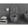 Mexen Lena rimless toilet bowl with soft-close slim seat, duroplast, dark grey matte - 30224071