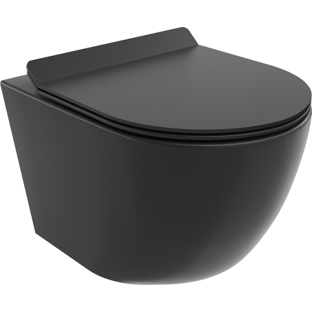 Mexen Lena rimless toilet bowl with soft-close slim seat, duroplast, matte black - 30220185