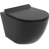 Mexen Lena Rimless toilet bowl with a slim soft close toilet seat, Thermosetting polymer, Black matt - 30220185
