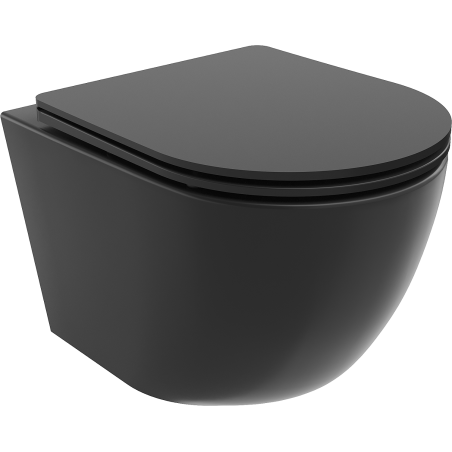 Mexen Lena Rimless WC Bowl with Slim Soft-Close Seat, Duroplast, Matte Black - 30221085
