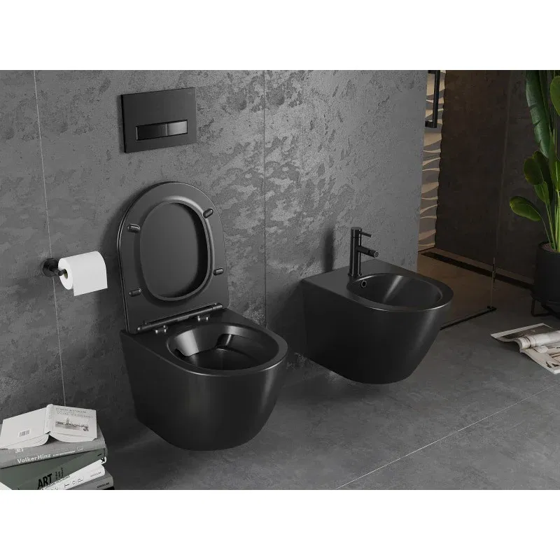Mexen Lena Rimless WC Bowl with Slim Soft-Close Seat, Duroplast, Matte Black - 30221085