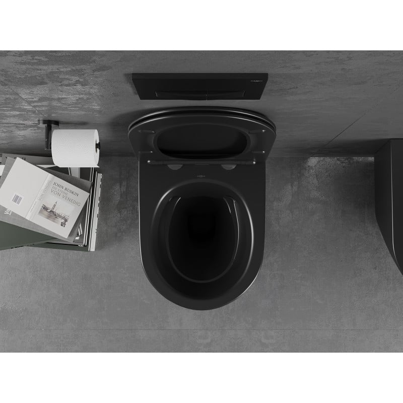 Mexen Lena Rimless WC Bowl with Slim Soft-Close Seat, Duroplast, Matte Black - 30221085