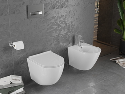 Mexen Lena Rimless WC Bowl with Soft-Close Slim Seat, Duroplast, Glossy White - 30220500