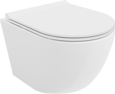 Mexen Lena Rimless toilet bowl with a slim soft close toilet seat, Thermosetting polymer, White - 30220500