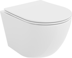 Mexen Lena Rimless toilet bowl with a slim soft close toilet seat, Thermosetting polymer, White - 30220400
