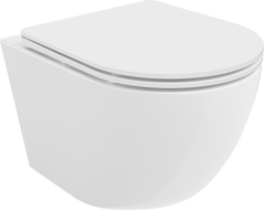 Mexen Lena Rimless toilet bowl with a slim soft close toilet seat, Thermosetting polymer, White - 30220300