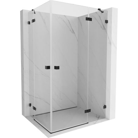 Mexen Lunar Duo right-hinged shower cabin 120 x 105 cm, transparent, black - 834-120P-105L-70-00