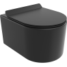 Mexen Sofia Rimless toilet bowl with a slim soft close toilet seat, Thermosetting polymer, Black matt - 30540185