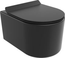 Mexen Sofia Rimless toilet bowl with a slim soft close toilet seat, Thermosetting polymer, Black matt - 30540185