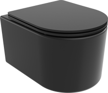 Mexen Sofia Rimless toilet bowl with a slim soft close toilet seat, Thermosetting polymer, Black matt - 30541085