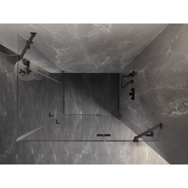 Mexen Lunar Duo shower enclosure hinged right 90 x 70 cm, transparent, gun metal - 834-090P-070L-95-00