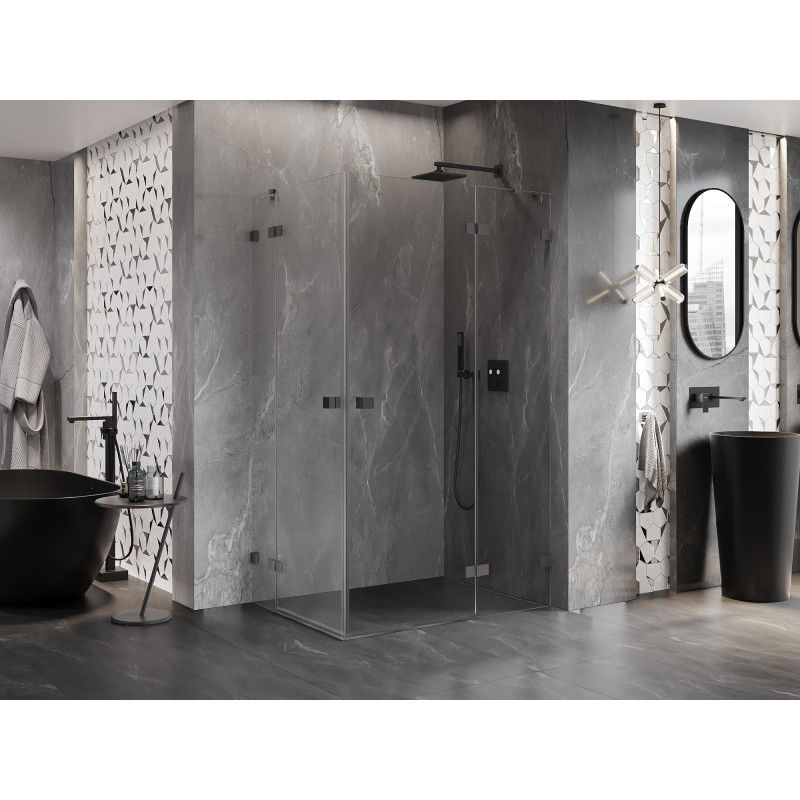 Mexen Lunar Duo Shower Enclosure Right Swing 95 x 85 cm, Transparent, Gun Metal - 834-095P-085L-95-00