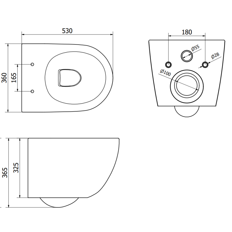Mexen Lena Rimless Toilet Bowl with Hard Soft-Close Seat, Glossy White - 30298000