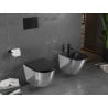 Mexen Lena Rimless toilet bowl with a slim soft close toilet seat, duroplast, Black matt/silver - 30224074